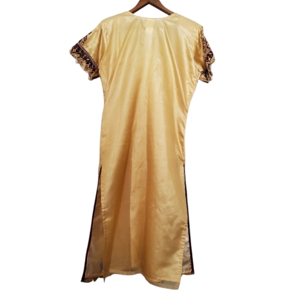 MARKAZ E HASEEN Boutique Gold Maroon Dress Intricate Bead Details City Mode CM - Picture 6 of 14